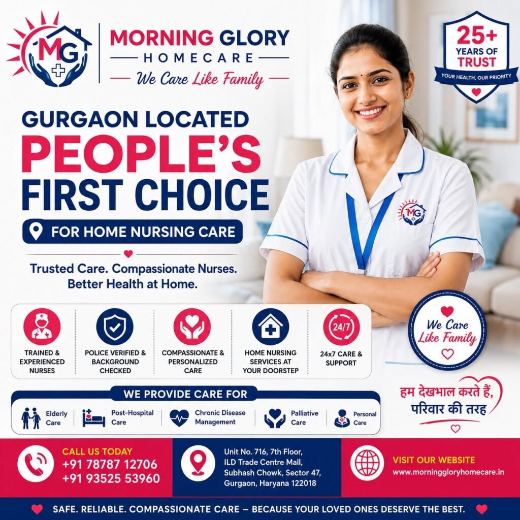 Gurgaon Located People’s First Choice for Home Nursing Care